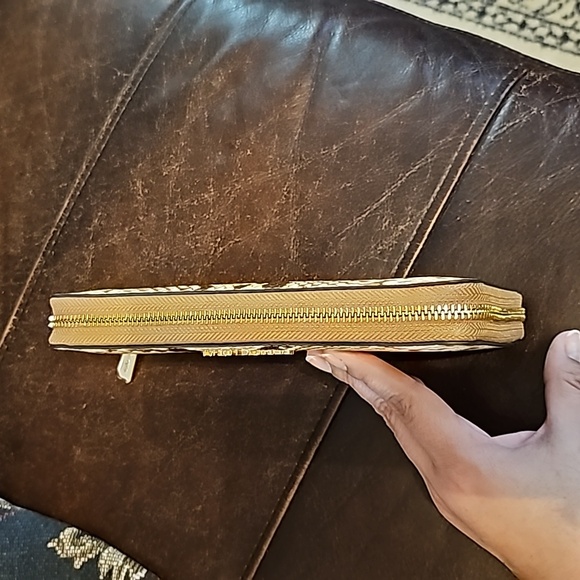 Michael Kors Jet Set Long Python Croc Embossed Leather Zip Around Wallet NWOT - Picture 12 of 13